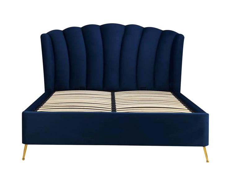 Como Blue Upholstered Ottoman Bed Frame